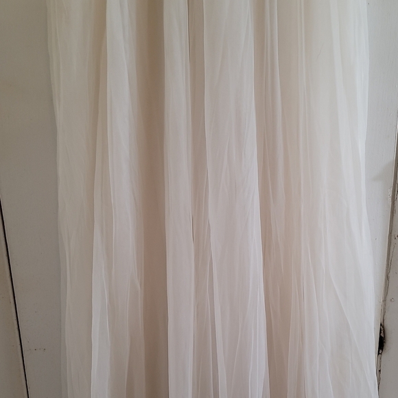 Vintage Peignoir Set Intime White Pink Long 2-piece Robe Nightgown Chiffon Lace - Picture 9 of 11